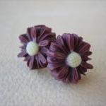 Daisy Earrings - Burgundy -..