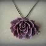 Plum Ruffle Rose Cabochon P..