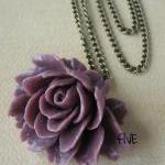 Plum Ruffle Rose Cabochon P..