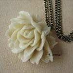 Ivory Ruffle Rose Cabochon ..