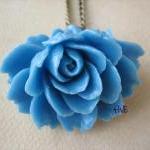 Blue Ruffle Rose Cabochon P..