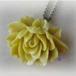 Yellow Ruffle Rose Cabochon..