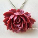 Red Ruffle Rose Cabochon Pe..