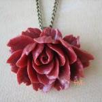 Red Ruffle Rose Cabochon Pe..