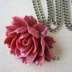 Red Ruffle Rose Cabochon Pe..