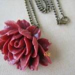 Red Ruffle Rose Cabochon Pe..