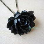 Black Ruffle Rose Cabochon ..